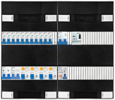 1F groepenkast 48M met 11 groepen+kook+AF+PV20-2P+BT