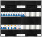 1F groepenkast 48M met 12 groepen+kook+PV16-2P