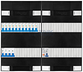 3F groepenkast 48M met 11 aardlekautomaat+PV20-2P