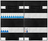 3F groepenkast 48M met 12 aardlekautomaat+PV20-2P