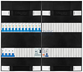 3F groepenkast 48M met 12 aardlekautomaat+PV20-2P+BT