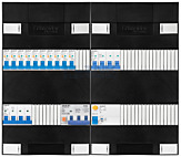 3F groepenkast 48M met 10 aardlekautomaat+KR+PV16-4P