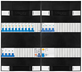 3F groepenkast 48M met 10 aardlekautomaat+KR+PV20-2P