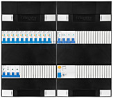 3F groepenkast 48M met 11 aardlekautomaat+KR