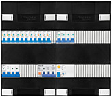 3F groepenkast 48M met 11 aardlekautomaat+KR+PV16-4P