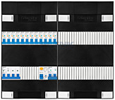 3F groepenkast 48M met 12 aardlekautomaat+kook