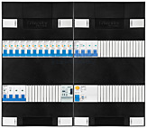 3F groepenkast 48M met 12 aardlekautomaat+KR+BT