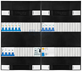 3F groepenkast 48M met 6 aardlekautomaat+KR+BT