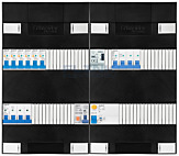 3F groepenkast 48M met 6 aardlekautomaat+KR+PV16-2P+BT