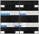 3F groepenkast 48M met 6 aardlekautomaat+KR+PV16-4P
