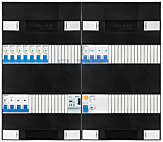 3F groepenkast 48M met 7 aardlekautomaat+kook-4P+BT