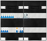 3F groepenkast 48M met 7 aardlekautomaat+kook+BT
