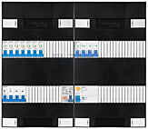 3F groepenkast 48M met 7 aardlekautomaat+KR+PV16-2P