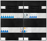 3F groepenkast 48M met 7 aardlekautomaat+KR+PV16-2P+BT