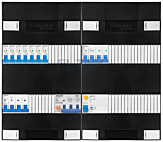 3F groepenkast 48M met 7 aardlekautomaat+KR+PV16-4P