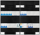 3F groepenkast 48M met 7 aardlekautomaat+KR+PV20-4P+BT