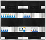 3F groepenkast 48M met 8 aardlekautomaat+KR+PV16-4P+BT