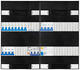 3F groepenkast 48M met 8 aardlekautomaat+KR+PV20-4P