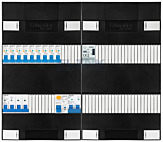 3F groepenkast 48M met 9 aardlekautomaat+kook+BT