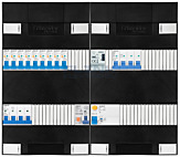 3F groepenkast 48M met 9 aardlekautomaat+KR+PV20-2P+BT