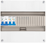 1F groepenkast 12M met 2 aardlekautomaat