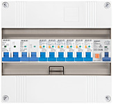 1F groepenkast 12M met 6 aardlekautomaat+AF+PV16-2P