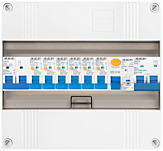 1F groepenkast 12M met 6 aardlekautomaat+kook