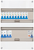 1F groepenkast 24M met 10 aardlekautomaat+AF+PV16-2P