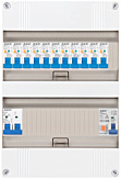 1F groepenkast 24M met 11 aardlekautomaat+PV16-2P