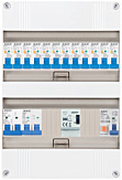 1F groepenkast 24M met 12 aardlekautomaat+AF+PV20-2P+BT