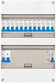 1F groepenkast 24M met 12 aardlekautomaat+PV16-2P