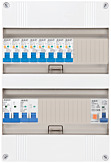 1F groepenkast 24M met 8 aardlekautomaat+AF+PV16-2P