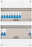 1F groepenkast 24M met 8 aardlekautomaat+PV16-2P