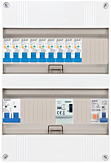 1F groepenkast 24M met 9 aardlekautomaat+PV20-2P+BT