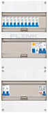 1F groepenkast 36M met 10 aardlekautomaat+kook+PV20-2P