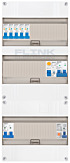 1F groepenkast 36M met 5 aardlekautomaat+kook+PV16-2P