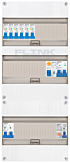1F groepenkast 36M met 6 aardlekautomaat+kook+PV20-2P