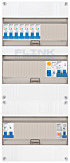 1F groepenkast 36M met 7 aardlekautomaat+kook+PV16-2P