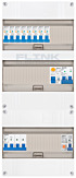 3F groepenkast 36M met 8 aardlekautomaat+kook+PV20-2P