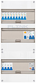 3F groepenkast 36M met 9 aardlekautomaat+kook+PV16-2P