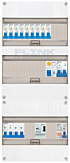 3F groepenkast 36M met 9 aardlekautomaat+kook+PV20-2P+BT