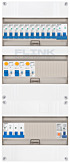 3F groepenkast 36M met 10 groepen+kook+PV20-2P