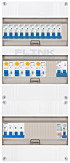 3F groepenkast 36M met 11 groepen+kook+PV16-2P