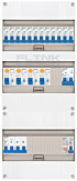 3F groepenkast 36M met 12 groepen+kook+PV20-2P