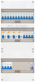 3F groepenkast 36M met 16 groepen+PV20-2P