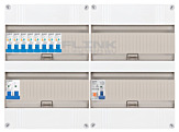 1F groepenkast 48M met 8 aardlekautomaat+PV16-2P