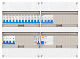 3F groepenkast 48M met 12 aardlekautomaat+KR+PV16-2P