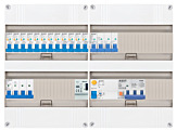 3F groepenkast 48M met 12 aardlekautomaat+KR+PV16-4P+BT