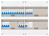 3F groepenkast 48M met 12 aardlekautomaat+KR+PV20-4P