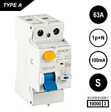 SEP RCD1 Type A[S] al.schak 2p 63A 100mA 10kA